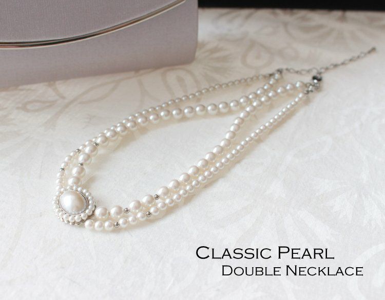 Made in JAPAN クラシックパールダブルネックレス